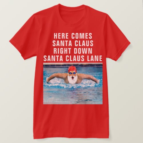 Swimming Christmas T_Shirt