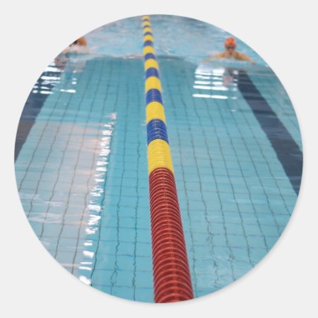 Swimming Classic Round Sticker