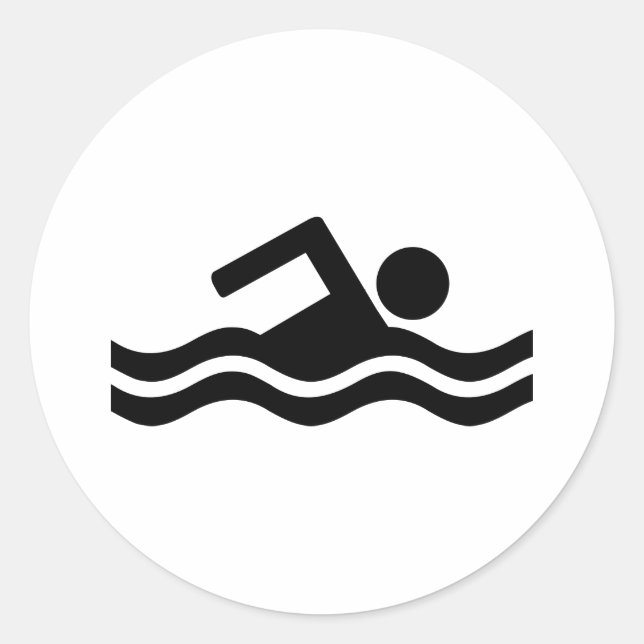 Swimming Classic Round Sticker (Front)