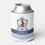Swimming Club Crest Cute Penguin Kids Name Can Cooler