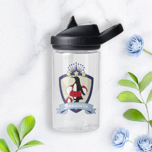 Swimming Club Crest Cute Penguin Summer Kids Water Bottle