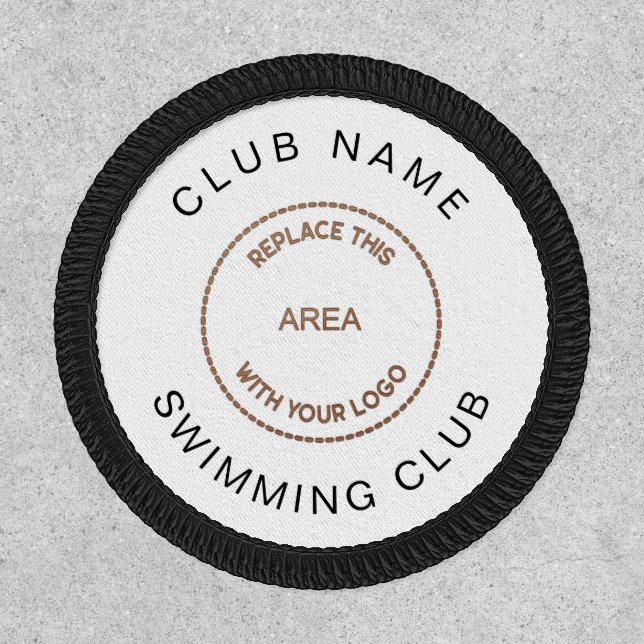 Swimming Club Logo Name Fully Customisable Patch (Front)
