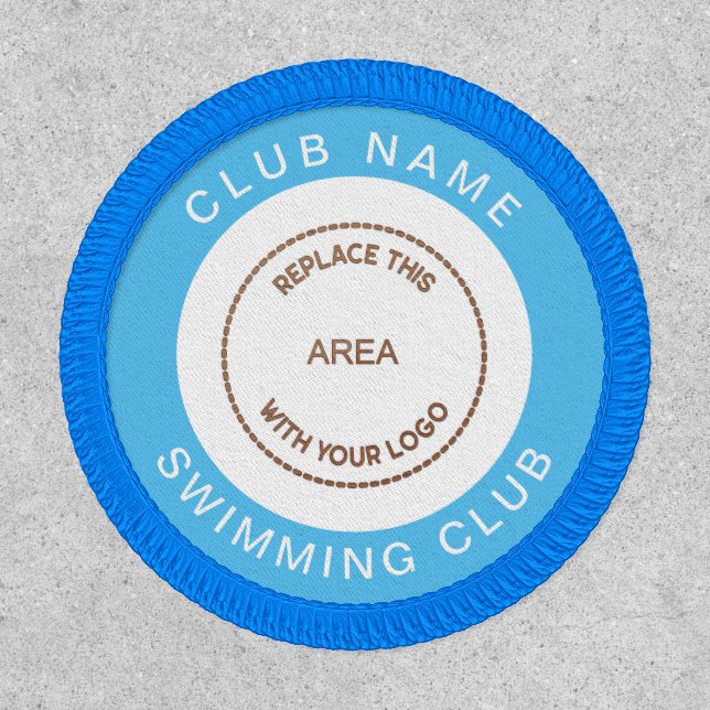 Swimming Club Name Logo Fully Customisable Patch (Front)