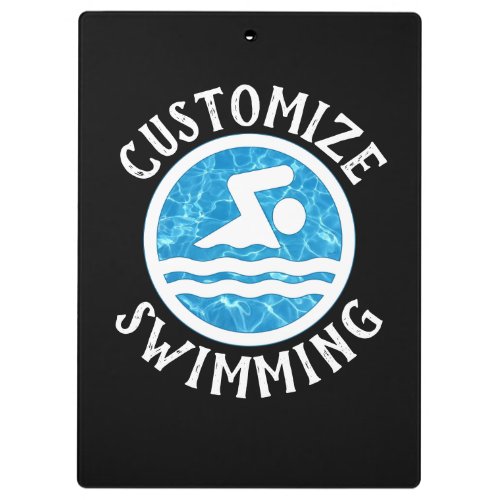 Swimming Coach Custom Swim Team Name  Color Sport Clipboard