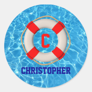 Swimming Coach Pool LIfesaver Classic Round Sticker