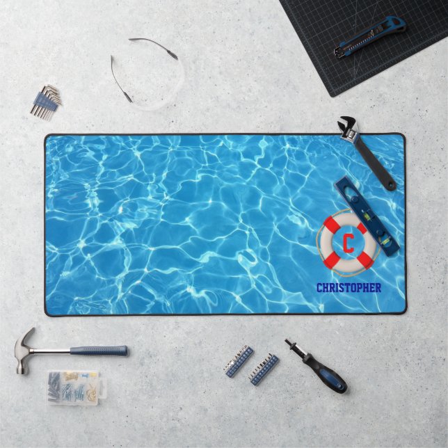 Swimming Coach Pool Lifesaver Desk Mat (Workstation)