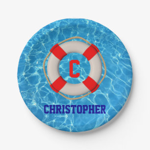 Swimming Coach Pool LIfesaver Paper Plates