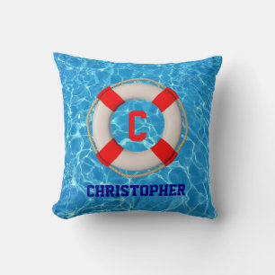 Swimming Coach Pool LIfesaver Throw Pillow