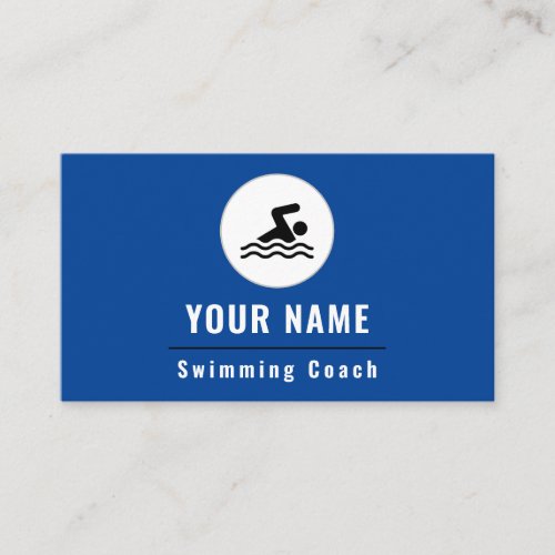Swimming Coach Simple Minimal Sport Instructor     Business Card