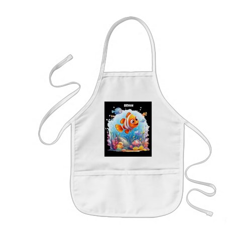 SWIMMING COLORFUL FISHES FOR  KIDS APRON
