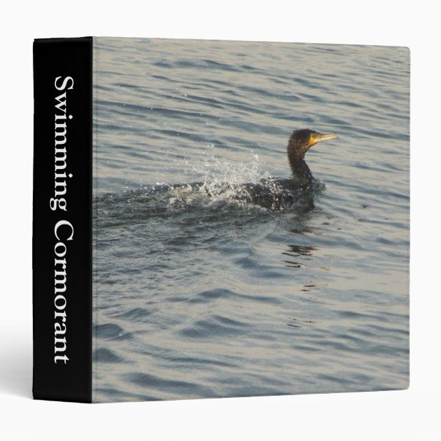 Swimming Cormorant (1.5in) 3 Ring Binder (Front/Spine)