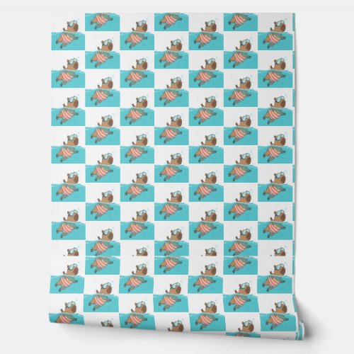 Swimming Cute Capybara Wallpaper – Adorable Animal Wallpaper
