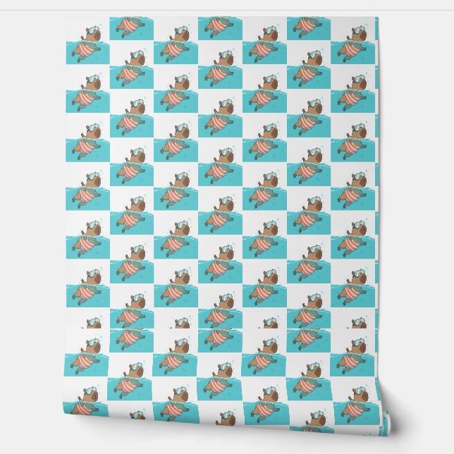 Swimming Cute Capybara Wallpaper – Adorable Animal Wallpaper (Unrolling)