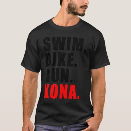 SWIMMING CYCLING RUNNING KONA 2023 TRIATHLETE MENS T_Shirt