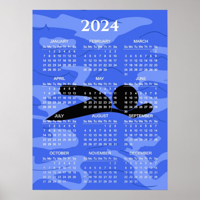Swimming Design 2024 Calendar Poster (Front)