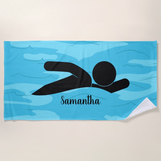 Swimming Design Beach Towel