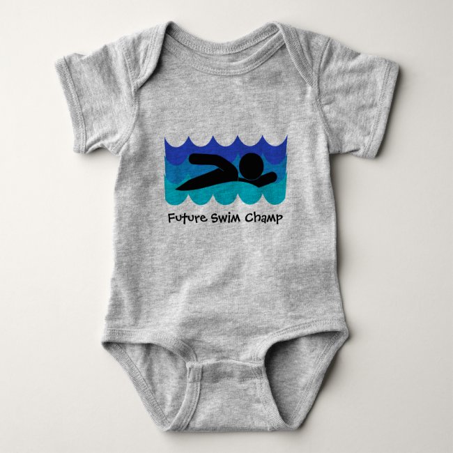 Swimming Design Customizable Baby Clothing