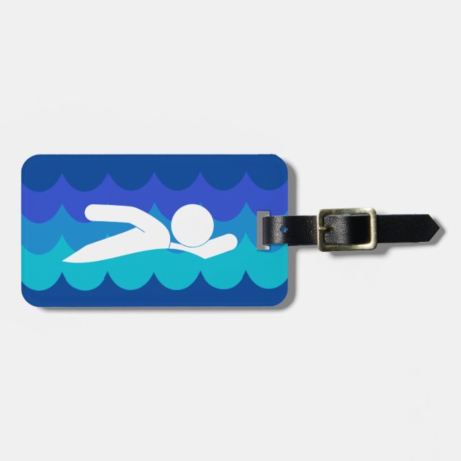 Swimming Design Luggage Tag