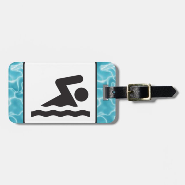 Swimming  Design Luggage Tags (Front Horizontal)