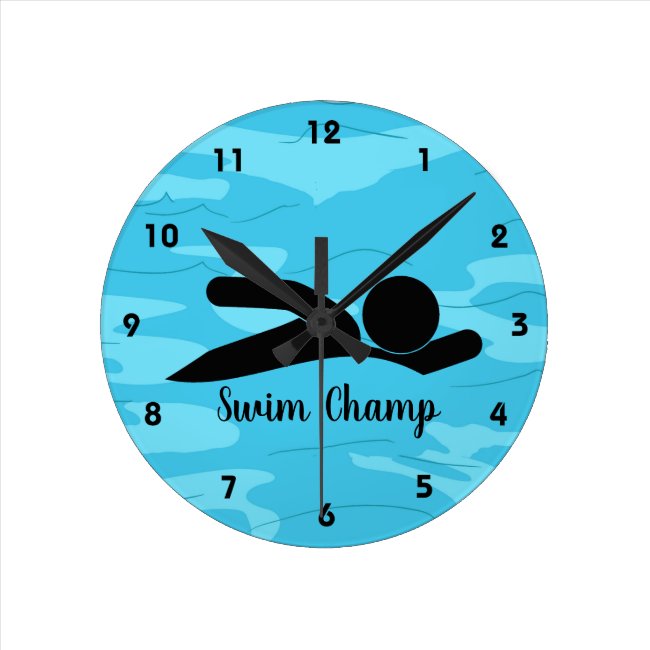 Swimming Design Wall Clock