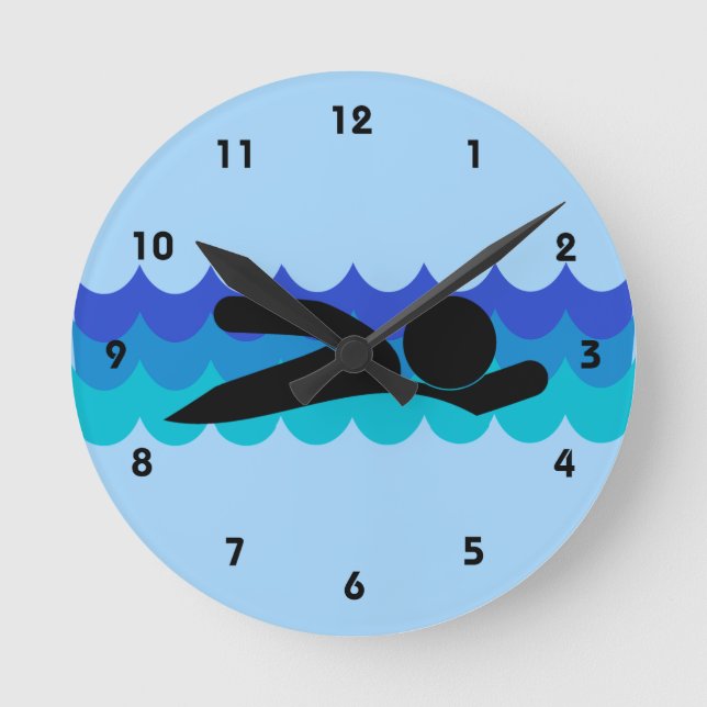 Swimming Design Wall Clock (Front)