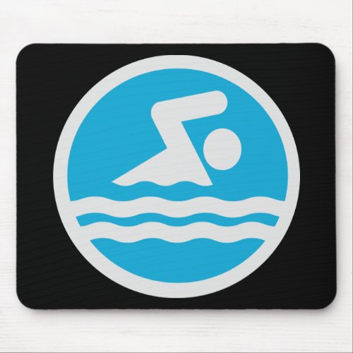Swimming  Diving Coach Blue Swimmer Swim Decal Mouse Pad