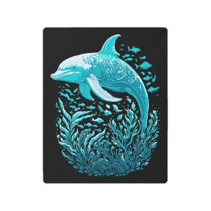 Swimming Dolphin Metal Print
