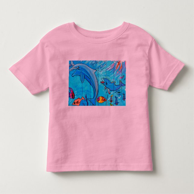 swimming dolphins toddler t-shirt (Front)