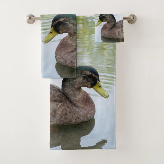 Swimming Duck Bathroom Towel Set Zazzle