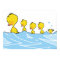 Swimming duck family