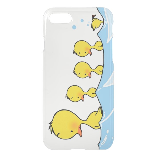 Swimming duck family uncommon iPhone case (Back)