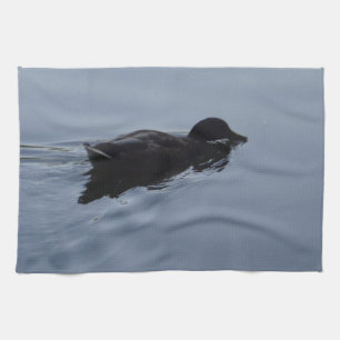 Swimming Duck in Lake, Nature Bird Wildlife Blue Towel