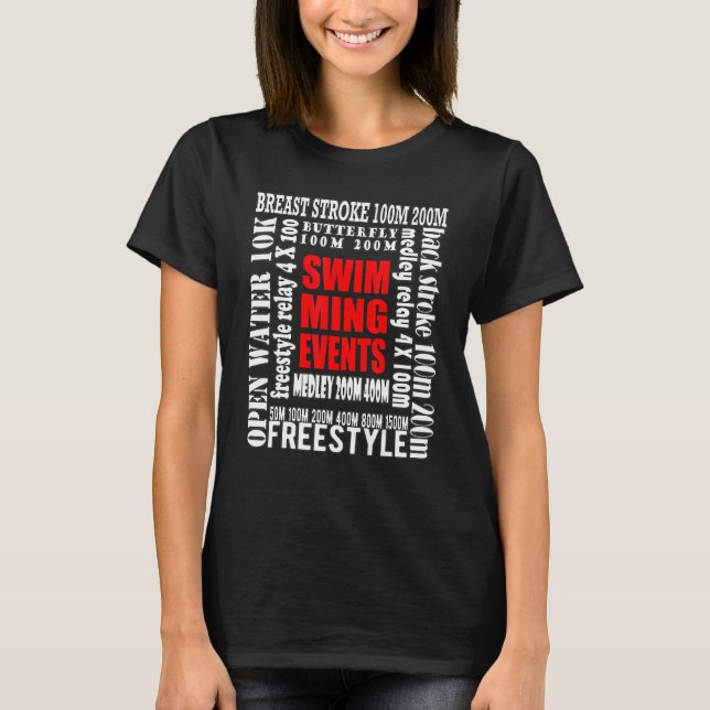 Swimming Events Sports Javelin Discuss Hammer Shot T-Shirt (Front)
