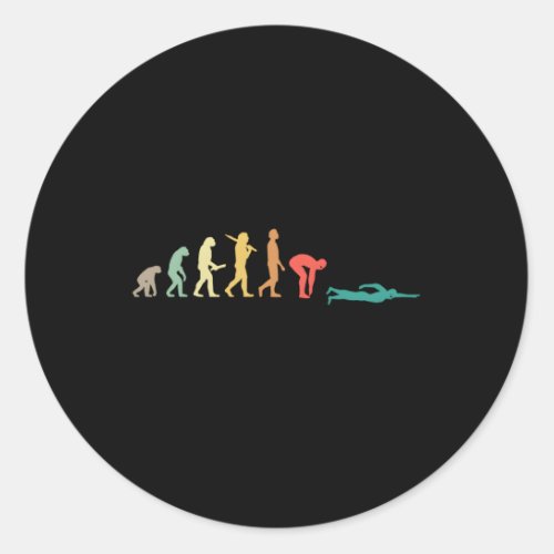 Swimming Evolution For Swimmers Classic Round Sticker