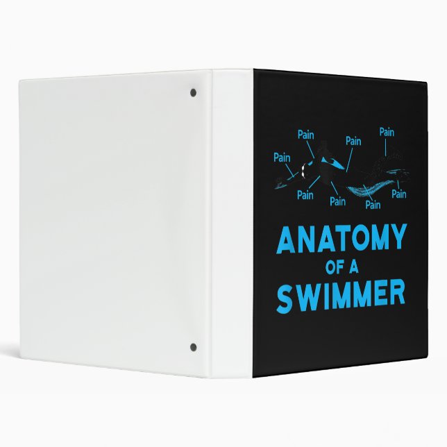 Swimming Fan Gifts Anatomy Of A Swimmer 3 Ring Binder (Background)