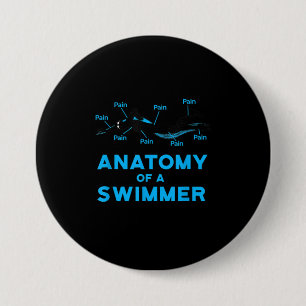 Swimming Fan Gifts Anatomy Of A Swimmer Button