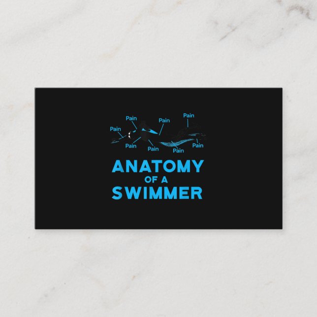 Swimming Fan Gifts Anatomy Of A Swimmer Enclosure Card (Front)