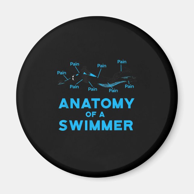 Swimming Fan Gifts Anatomy Of A Swimmer Magnet (Front)