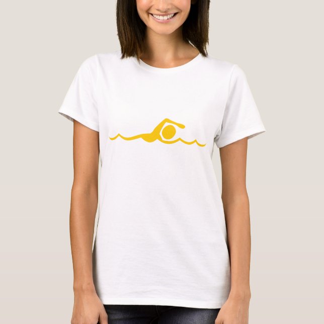 Swimming Figure - Amber T-Shirt (Front)