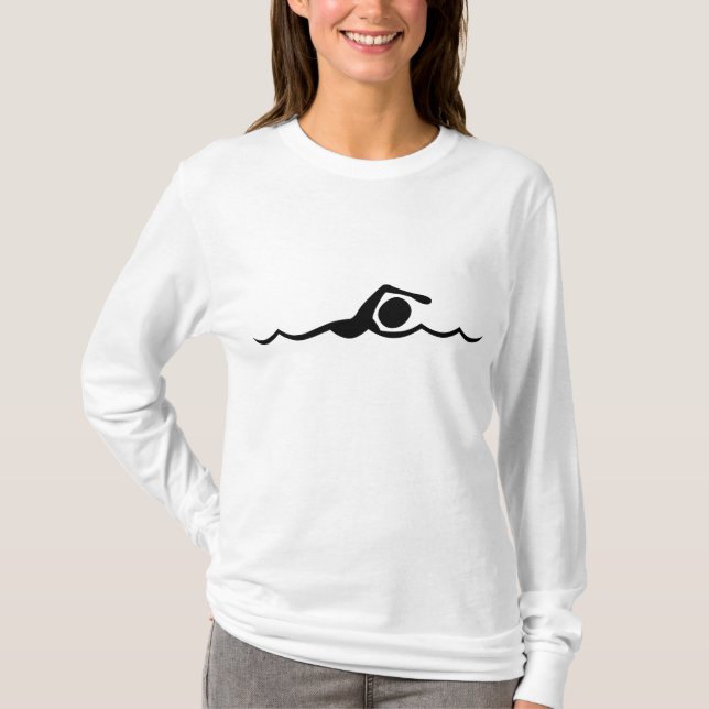 Swimming Figure - Black T-Shirt (Front)