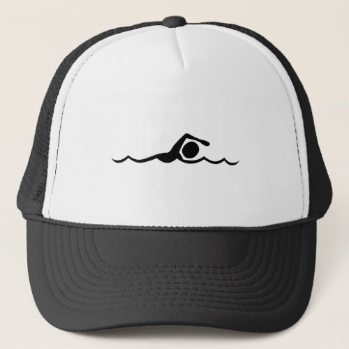 Swimming Figure _ Black Trucker Hat