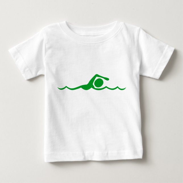 Swimming Figure - Grass Green Baby T-Shirt (Front)