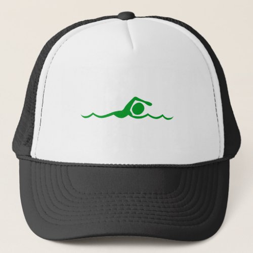 Swimming Figure _ Grass Green Trucker Hat
