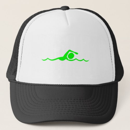 Swimming Figure _ Green Trucker Hat