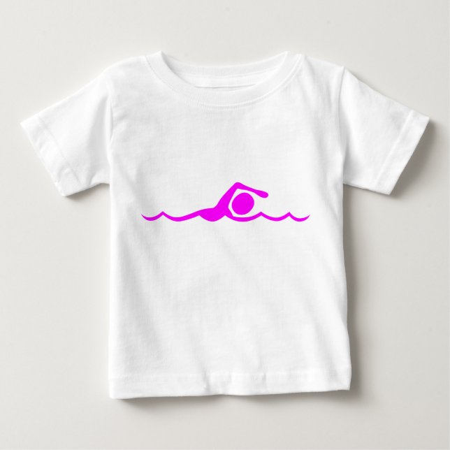 Swimming Figure - Magenta Baby T-Shirt (Front)