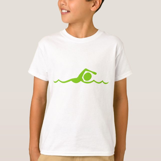Swimming Figure - Martian Green T-Shirt (Front)