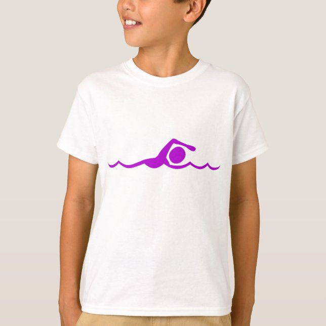 Swimming Figure - Purple T-Shirt (Front)