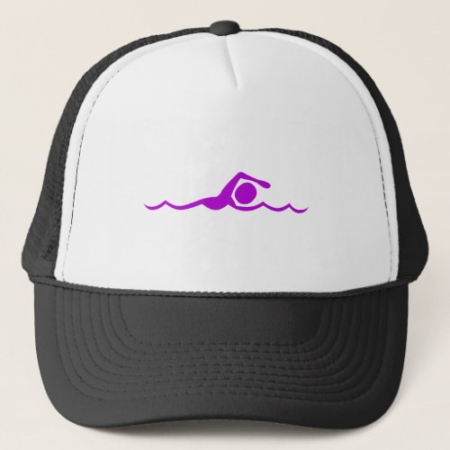 Swimming Figure _ Purple Trucker Hat