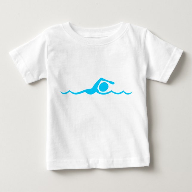 Swimming Figure - Sky Blue Baby T-Shirt (Front)