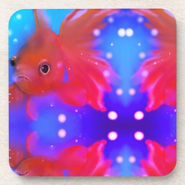 Swimming Fish Beverage Coaster (Front)